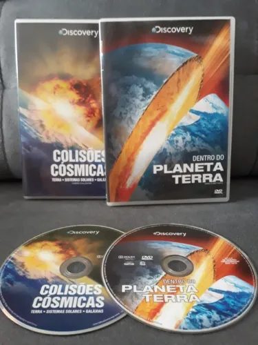 2 dvds Colisões Cósmicas e Dentro do Planeta Terra - Ler anúncio