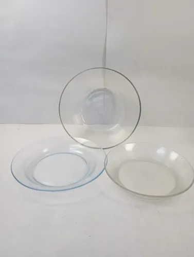 Kit Duralex 3 Peças em Vidro Transparente (Prato Grande + Sobremesa + Bowl)