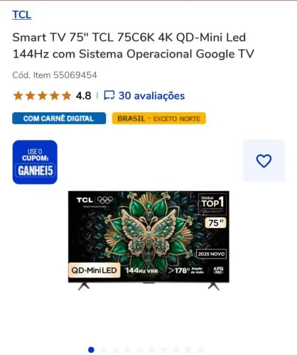Smart Tv 75 polegadas
