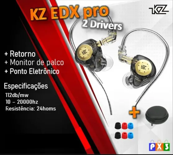 KZ Edx pro + case + ponteiras novo lacrado