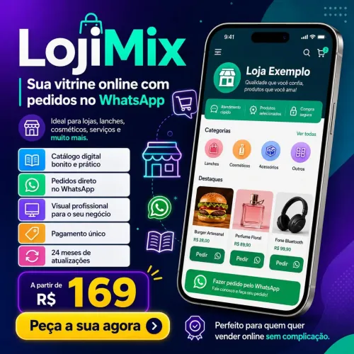 Mini loja online com pedidos pelo WhatsApp