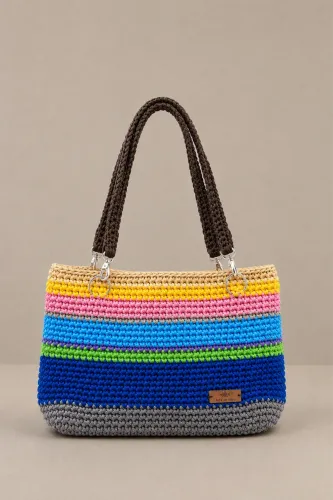 Bolsa de Crochê Com Alça 