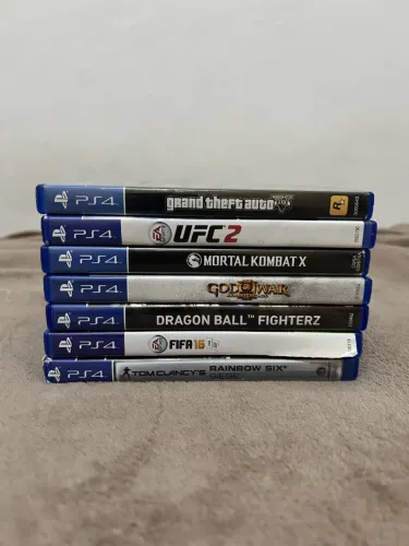 Lote 5 Jogos PS4 Originais - Mortal Kombat X, Dragon Ball FighterZ e mais