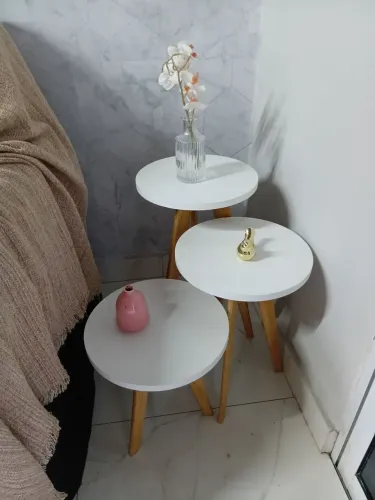 Kit com 3 mesinhas de decoração em MDF