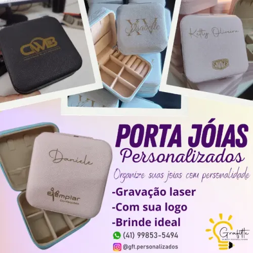 Porta jóias - Personalizado com gravação laser!! Brinde ideal