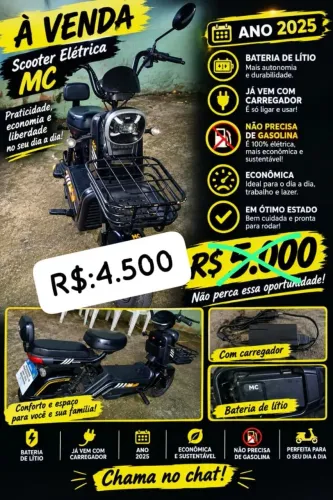 Moto elétrica, scooter elétrica. Super joy moto chefe