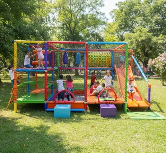 Brinquedão Infantil Com Escorregador E Pula-pula Colorido (Usado)