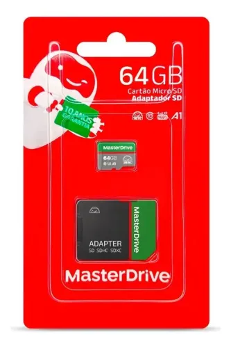 Cartão de memória 64GB MasterDrive.