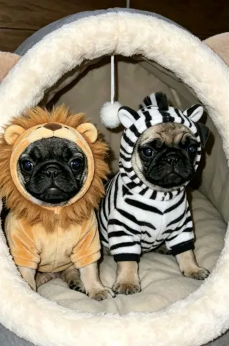 Pug fêmea com pedigree 
