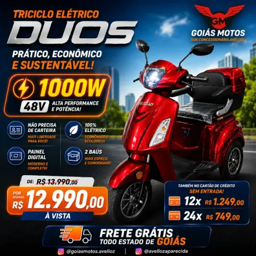 Triciclo Elétrico 0 km - Entregamos em Todo Estado de Goiás