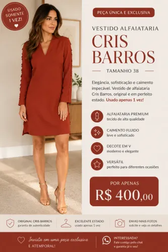 Título do anúncio: Vestido Cris Barros Original - Tamanho 38 - Usado 1 vez