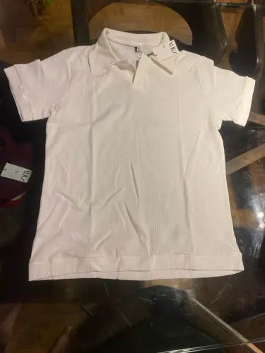 Camisa Polo Zara Man Texturizada Tricot Branca - Tam G (Nova Com Tag)