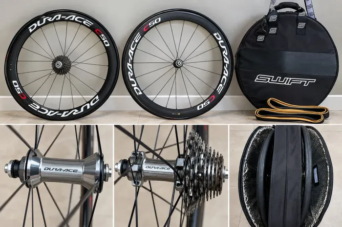 Par de Rodas Shimano Dura-Ace C50 - Carbono | Tubular | 10V | Quick Release