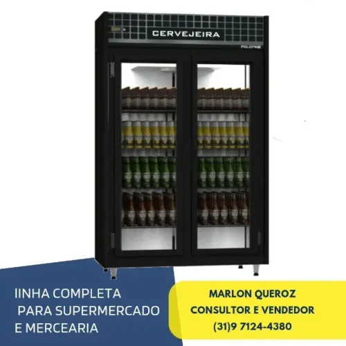Cervejeira 2 Portas de Vidro Polo Frio Preta