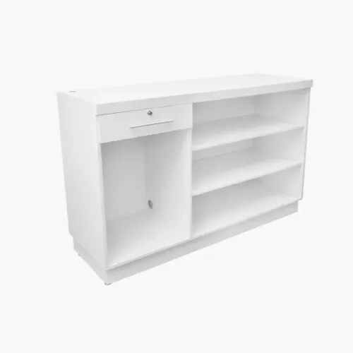 Balcão MDF com Gaveta Caixa - Branco feito sobre medida