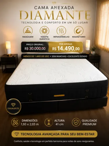 Cama Terapêutica Diamante King Premium | Massagem, Infravermelho e Magnetismo