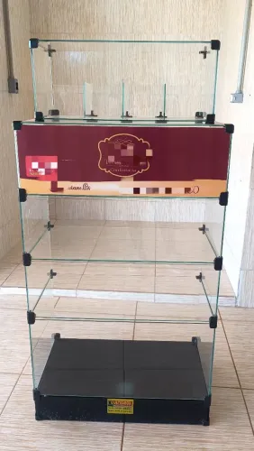 Vitrine de vidro + baleiro de vidro 