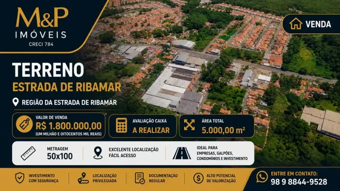 Sitio a venda na estrada de Ribamar - 5mil metros - 50x100 - documentado