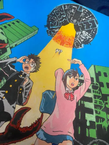 quadro dan da dan anime feitos mão 