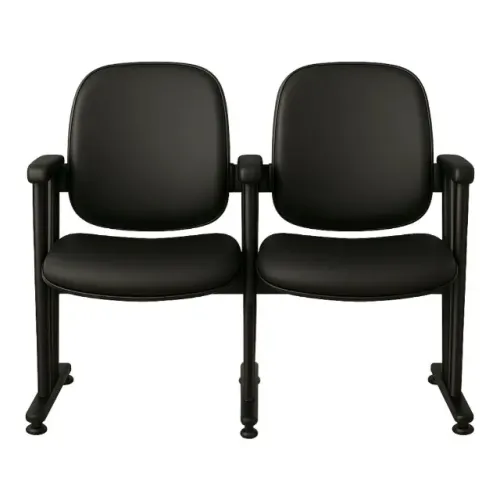 Poltrona Rebatível Para Auditório Corino Preto Design Sofisticado 38102