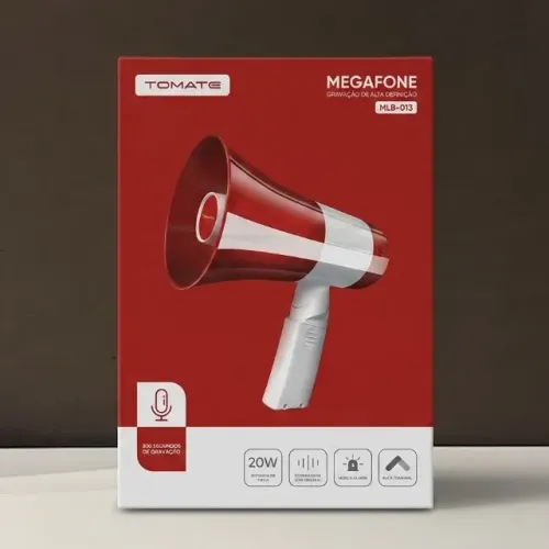 Megafone Tomate 20W Gravação Alta Definição MLB-013 - Faço Entrega