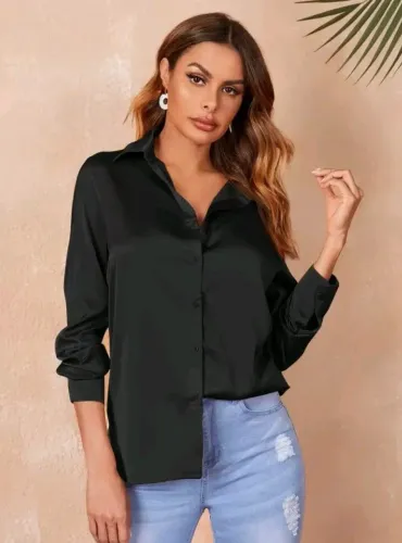 Camisa feminina manga longa 