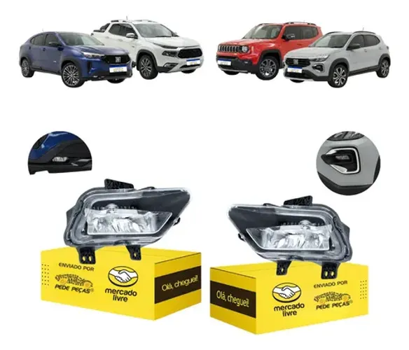 Par Farol Milha Auxiliar Cibie Fiat Toro 2022 23 24 25 2026 Cristal