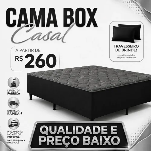 Cama Box Casal | Economia de Verdade 