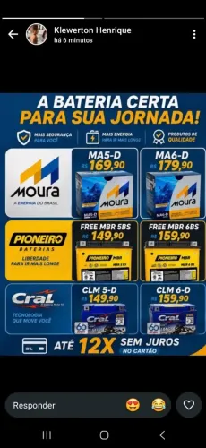 Baterias e Pneus novos