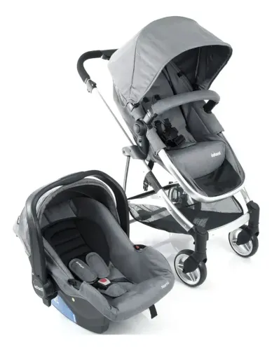Carrinho Passeio Para Bebê e Bebê Conforto Travel System Epic Lite Grey Infanti