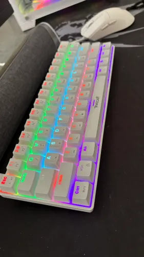 Teclado Mecânico TGT Sherman Compacto V2 Branco ABNT2 Switch Huano Azul