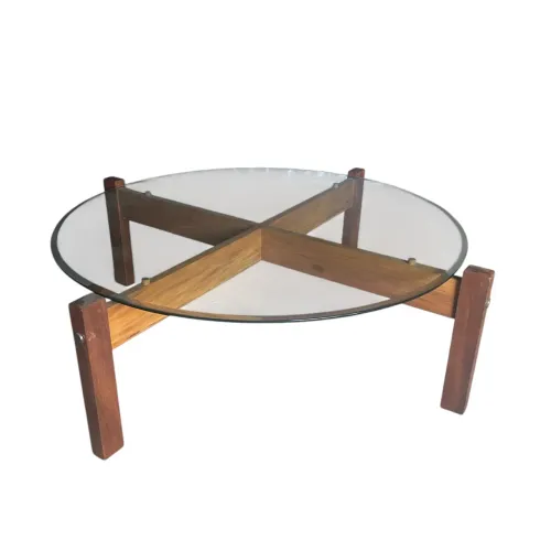 Sérgio Rodrigues 1965 - Mesa de centro Latini em freijó 100x45cm de altura.