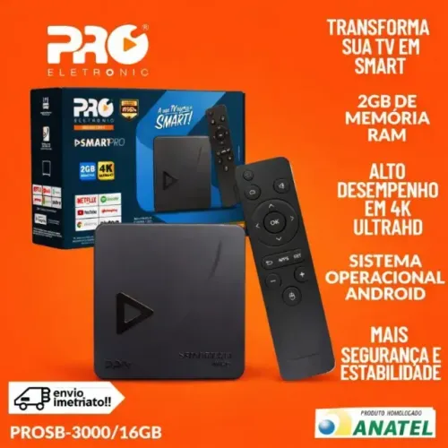 Smart Box Proeletronic 3a Geração Android 10 16gb 4k Hd