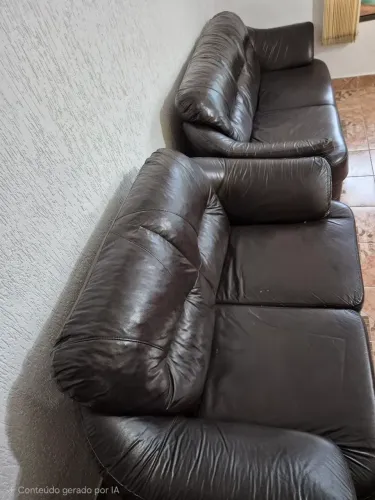 Conjunto Sofá Couro