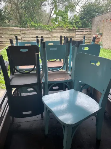 CONJUNTO RARO COM 12 CADEIRAS CIMO MODELO 1001 - ANOS 1950