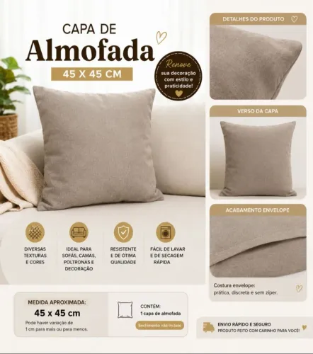 Kit 4 capas de almofadas