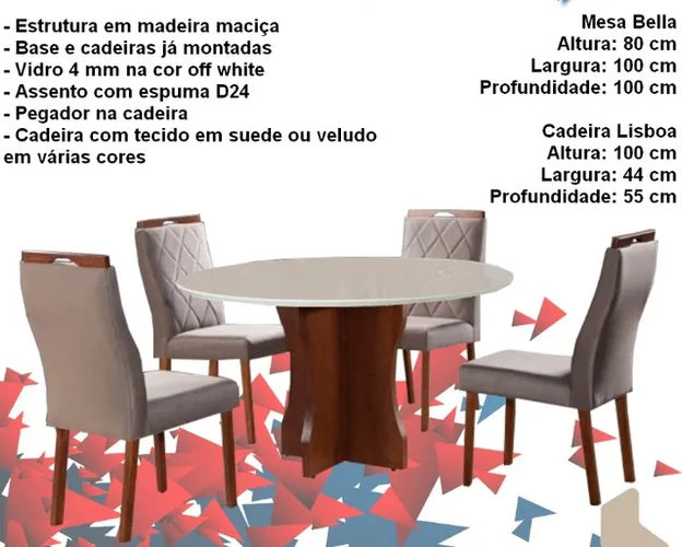 Sala mesa jantar com 4 cadeiras