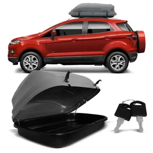 Maleiro Baú - Bagageiro de Teto 460L - Cinza - Motobul
