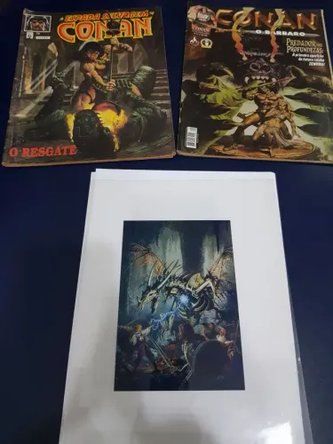 A Espada Selvagem de Conan nro.79/1991 + nro.71/2009 + Transparência exclusiva NYC 2012