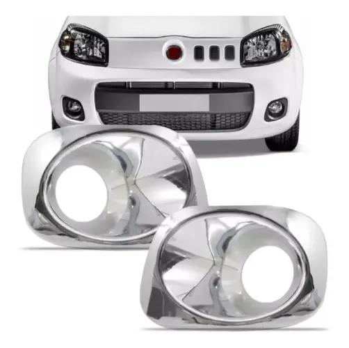 Aplique Fiat Uno 2011/ - Farol Auxiliar Cromado - Shekparts