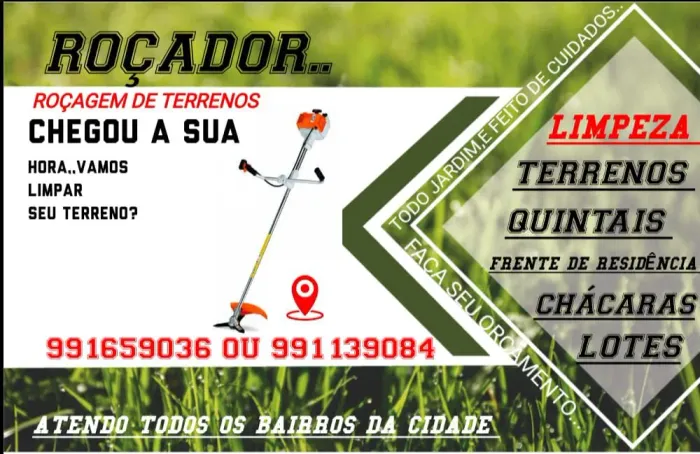 ROÇADOR: SERVIÇOS DE ROÇAGEM EM TERRENOS EM GERAL