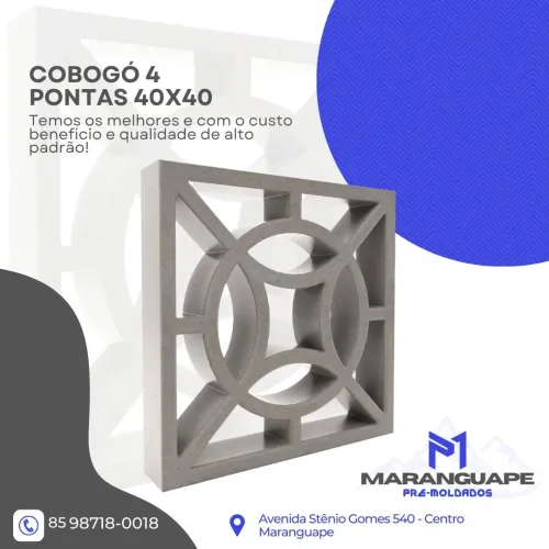 Cobogó 4 Pontas 40x40 -  Maranguape
