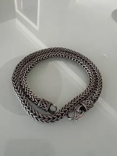 Corrente Prata 925 Ponto Peruano 45cm 5,5mm 83g Excelente Estado