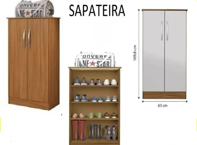 Sapateira multiuso espaçoso