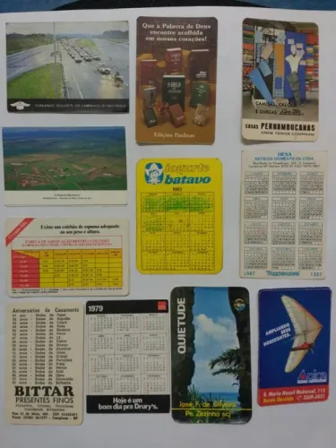 Calendarios de Bolso Antigos - Cidades - Paisagens - Marcas