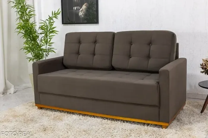 Sofá Living Áustria 1.70m Veludo Marrom Até 12x - Frete Grátis