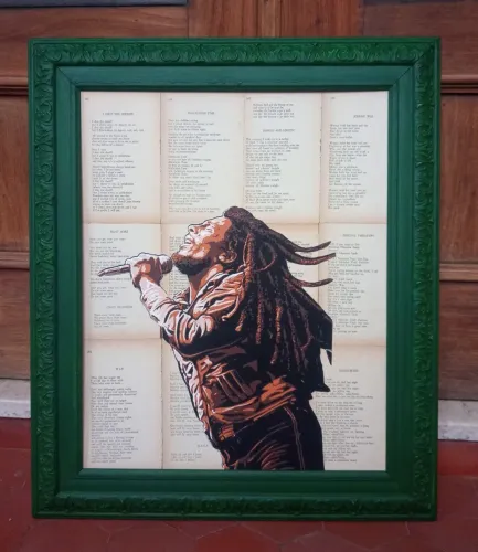 Quadro Bob Marley Reggae Letras