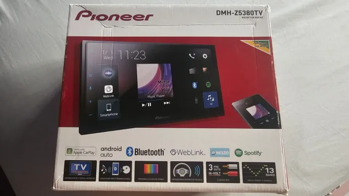 Central Multimídia Pioneer 2 DIN TV Digital - Bluetooth 6,8? Touch USB DMH-Z5380TV