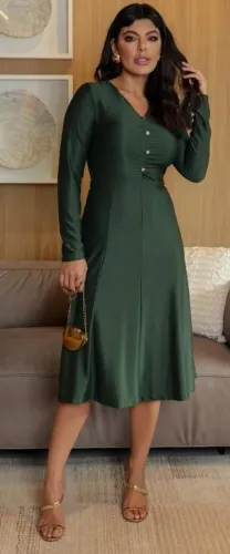 vestido em malha manga longa