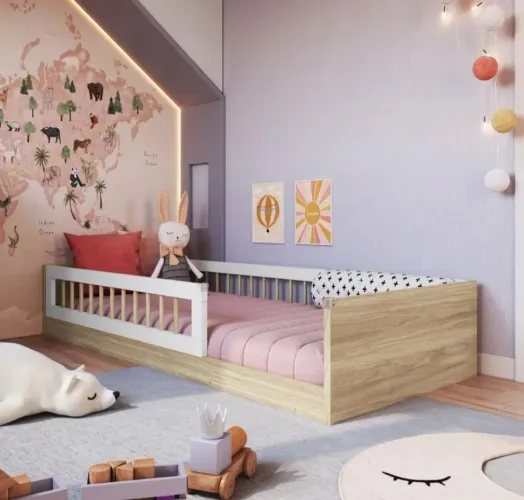 Cama montessoriana infantil affetto